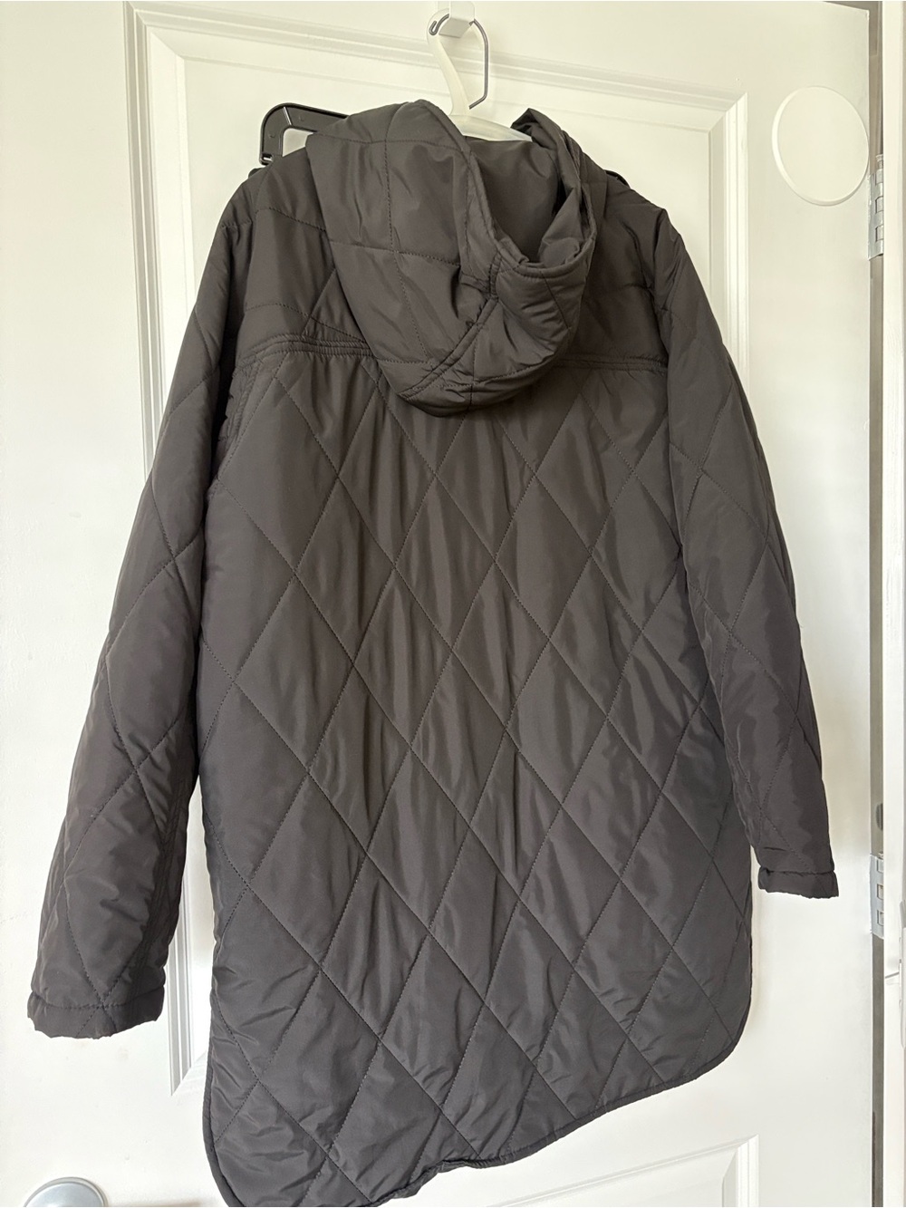 Lightweight All Season Quilted Hooded Coat - Black Size Medium